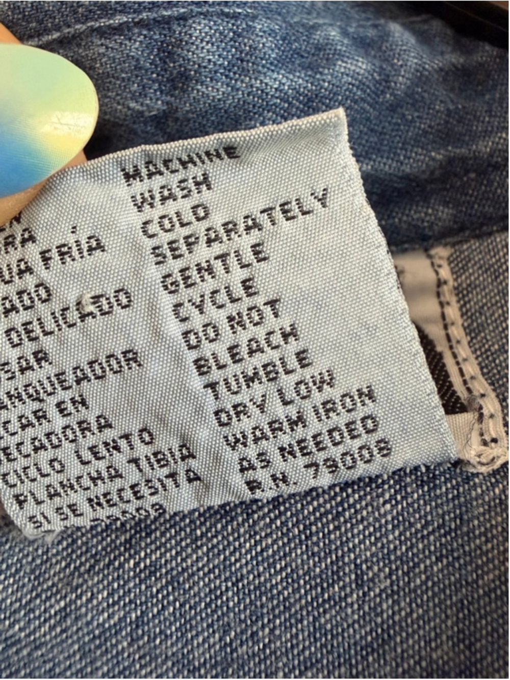 Women's VNTG TALK AMERICA SPORTSWEAR Blue Embroidered Denim Button Down Shirt 24 - Picture 5 of 6